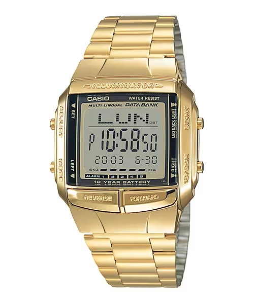 CASIO VINTAGE Mod. DATA BANK - ILLUMINATOR, TELEMEMO, 10 YEAR BATTERY - GOLD