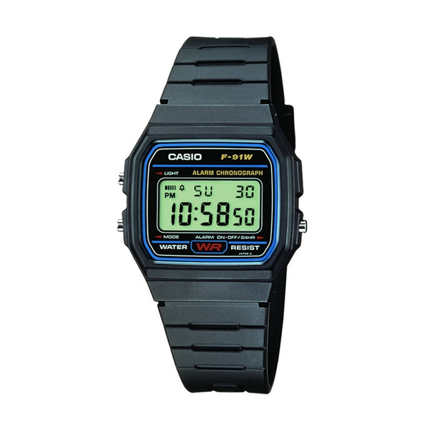 CASIO VINTAGE Mod. F-91 RESIN STRAP - BLUE FRAME