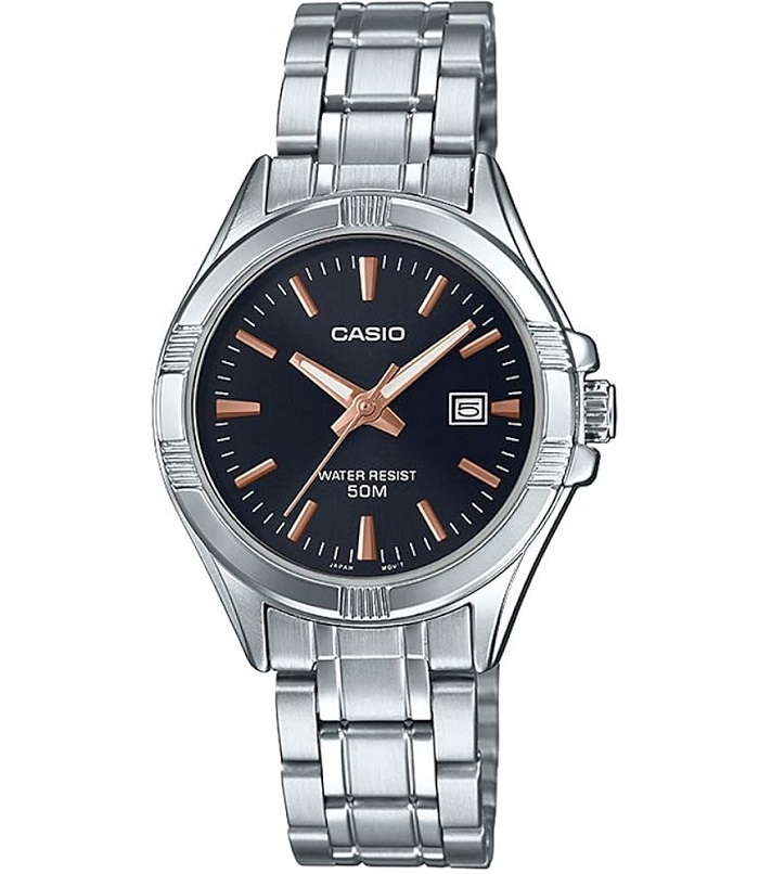 CASIO COLLECTION Mod. LADY DATE - BLACK, BRONZE INDEXES