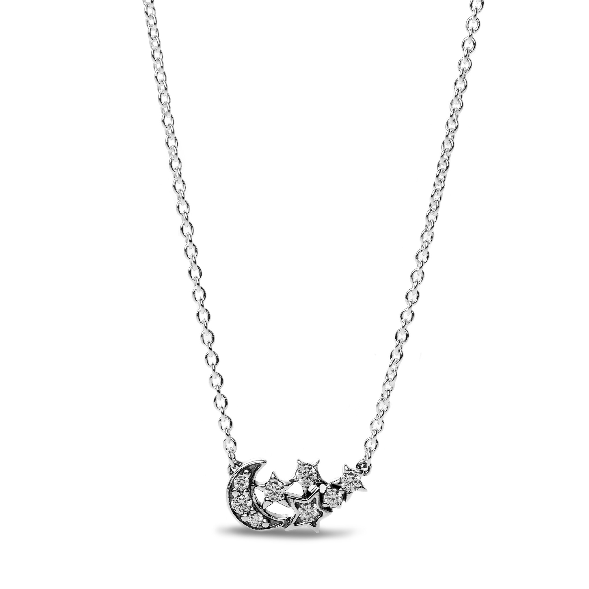 PANDORA JEWELRY Mod. SPARKLING MOON &amp; STAR COLLIER NECKLACE