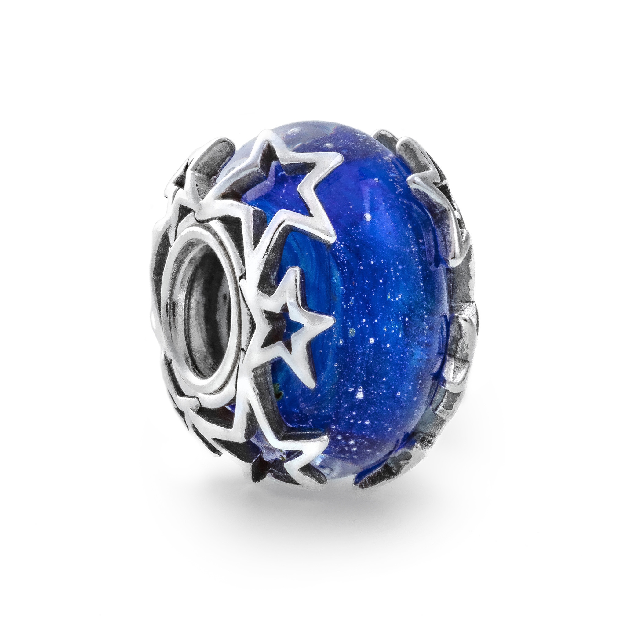 PANDORA Mod. GALAXY BLUE &amp; STAR MURANO CHARM