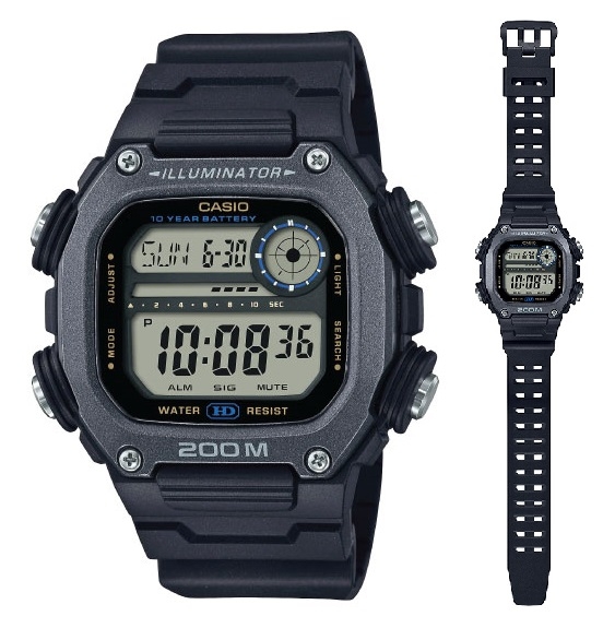 CASIO SPORT Mod. ILLUMINATOR DIVER 200M, 10 YEARS BATTERY - XL STRAP - BLACK