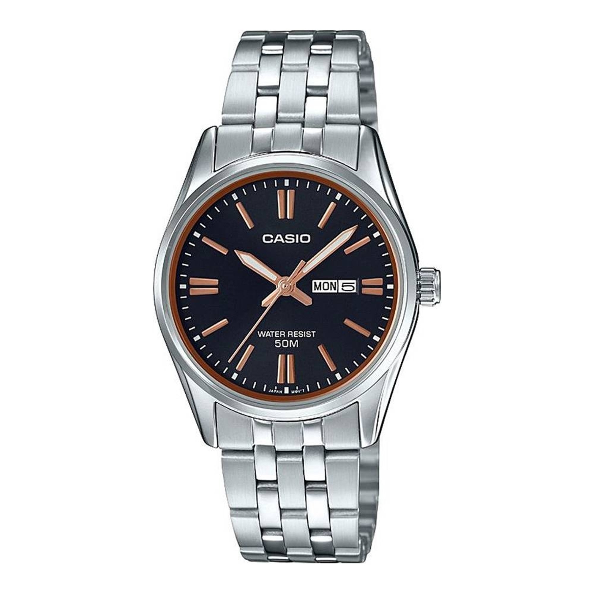 CASIO COLLECTION Mod. LADY DAY &amp; DATE - BLACK, BRONZE INDEXES