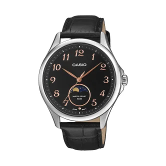 CASIO COLLECTION Mod. MOONPHASES - SILVER LEATHER