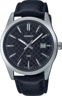 CASIO COLLECTION Mod. DATE - CARBON LOOK - SILVER &amp; BLACK
