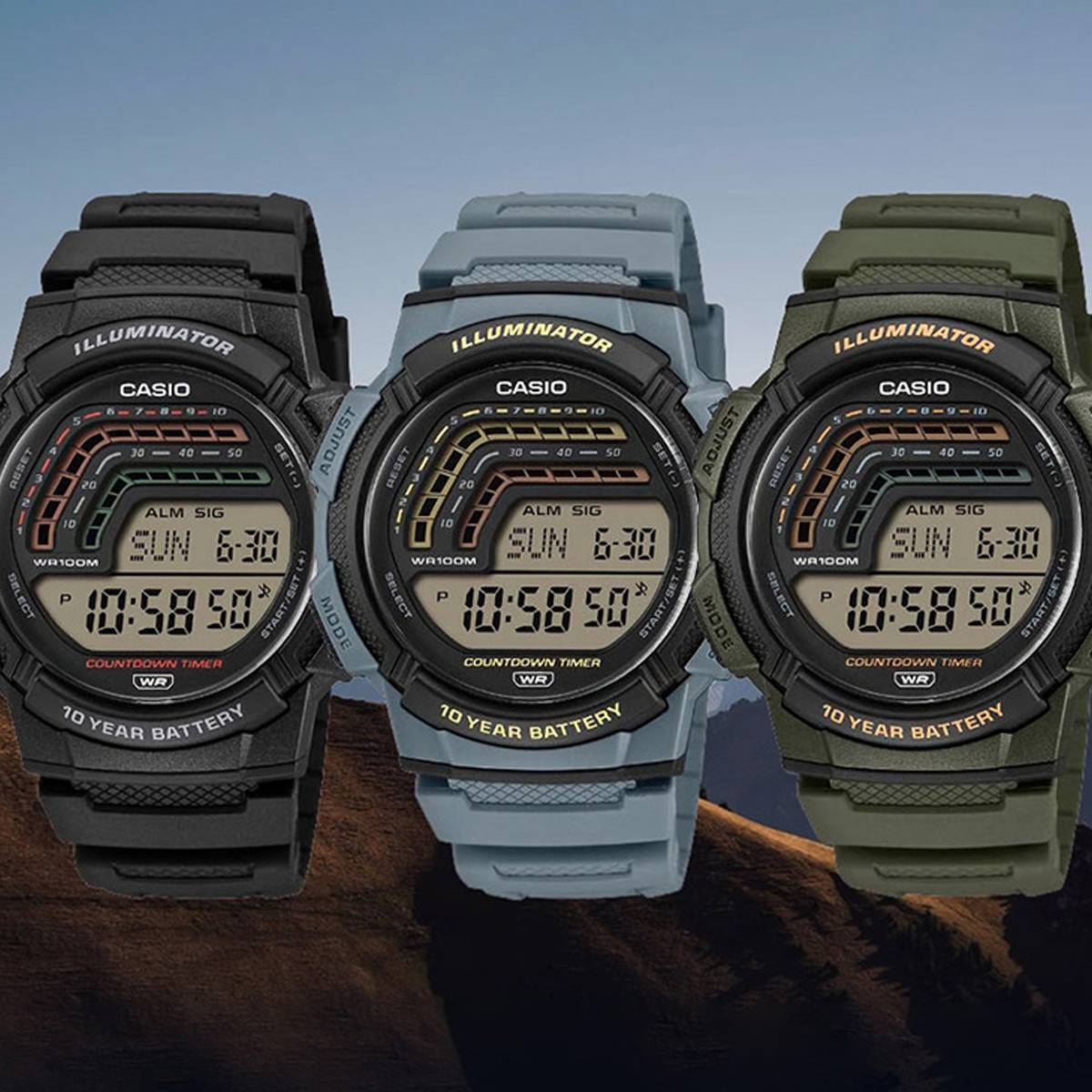CASIO SPORT Mod. ILLUMINATOR - 10 YEARS BATTERY - BLACK