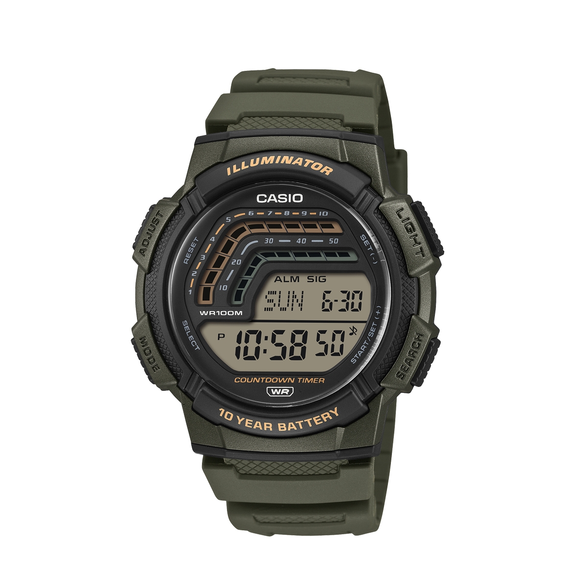 CASIO SPORT Mod. ILLUMINATOR - 10 YEARS BATTERY - GREEN