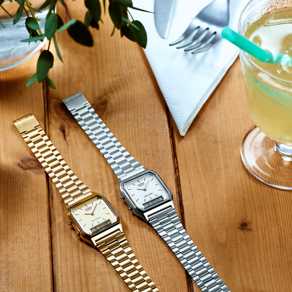 CASIO VINTAGE Mod. EDGY COLLECTION SUNRAY DIAL - SILVER