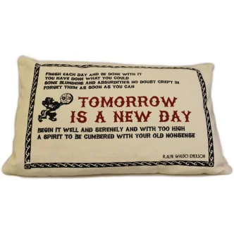 CUSCINI LETTERARI - Copricuscino in Juta lavata / Cotton pillow case TOMORROW - Size 38x25cm