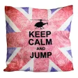CUSCINI LETTERARI - Copricuscino in Juta lavata / Cotton pillow case KEEP CALM AND JUMP - Size 40x40cm