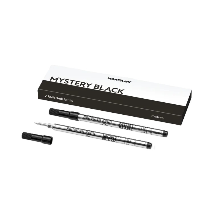 MONTBLANC Mod. MISTERY BLACK - REFILLS ROLLER BALL PEN - MEDIUM - 2 PCS