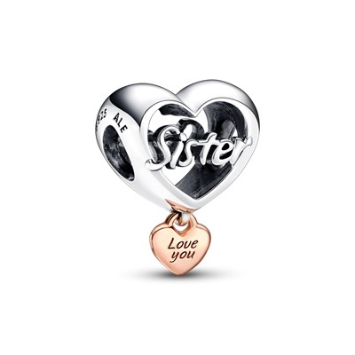 PANDORA Mod. MOMENTS LOVE YOU SISTER HEART CHARM
