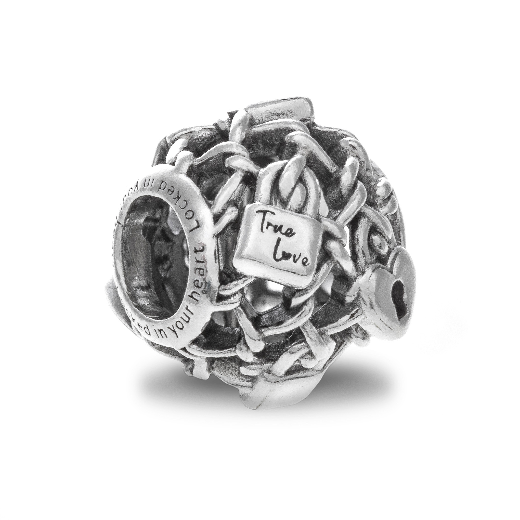 PANDORA Mod. OPENWORK CHAIN LINK PADLOCK CHARM