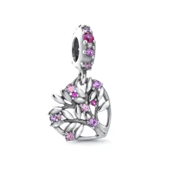 PANDORA JEWELRY Mod. PINK HEART FAMILY TREE DANGLE CHARM